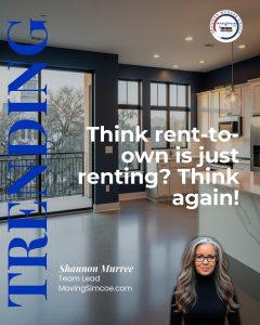 Photo of real estate expert Shannon murree - explaining about and asking - Rent-to-own process diagram for Simcoe County homes right for you